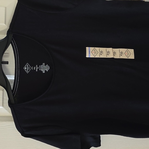 ST. JOHN'S BAY WOMENS PETITE BLACK SHORT SLEEVE TEE-SHIRT TOP SIZE PETITE XL - Picture 3 of 14